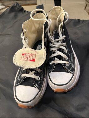 Converse Black and White High-Top Sneakers with Gum-Tone Outsole